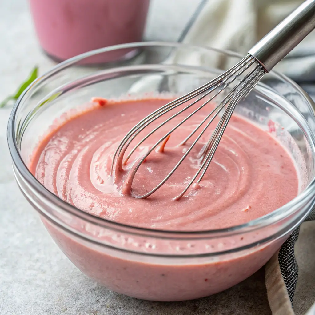 Pink Salad Dressing Recipe – Creamy, Tangy, and Delicious 10 Mixing Pink Salad Dressing
