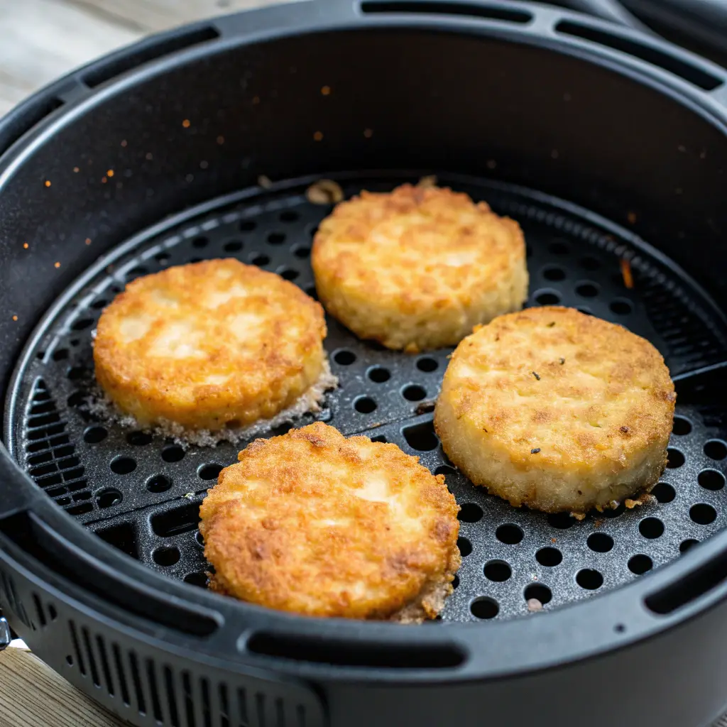 cooking frozen hash brown patties in air fryer