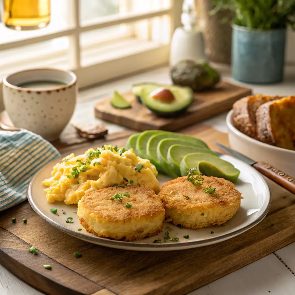 serving frozen hash brown patties air fryer breakfast plate